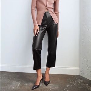 ARITZIA BABATON THE COMMANDER VEAGAN LEATHER PANT BLACK SIZE 0